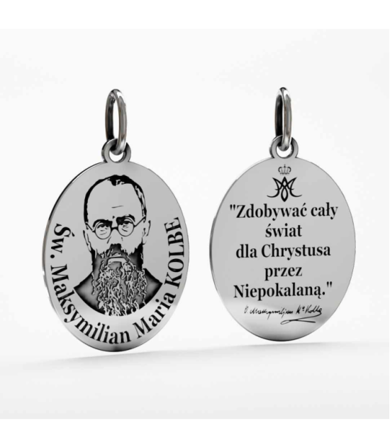 Medalik ze srebra Święty Maksymilian Kolbe