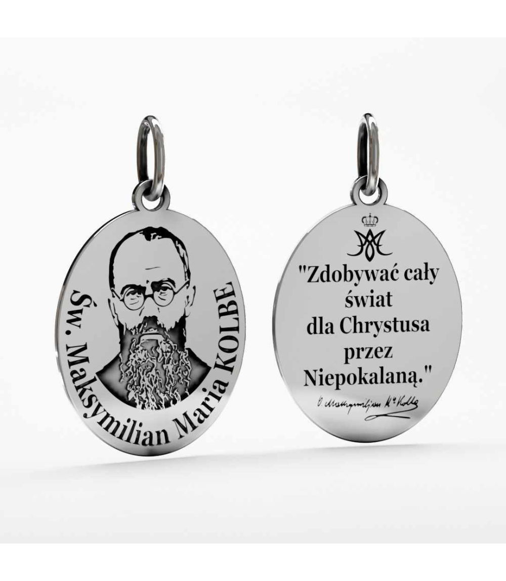 Medalik ze srebra Święty Maksymilian Kolbe