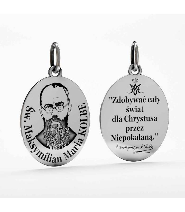Medalik ze srebra Święty Maksymilian Kolbe